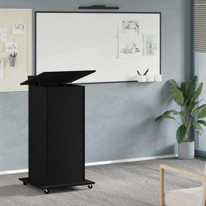 Podium Czarny Dąb 55 x 55 x 107 cm Materiał drewnopochodny