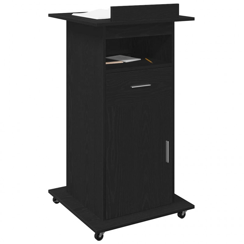 Podium Czarny Dąb 55 x 55 x 107 cm Materiał drewnopochodny