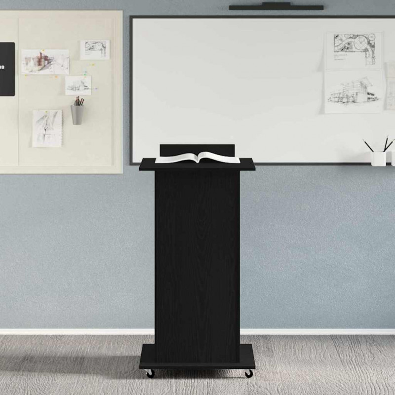 Podium Czarny Dąb 55 x 55 x 107 cm Materiał drewnopochodny