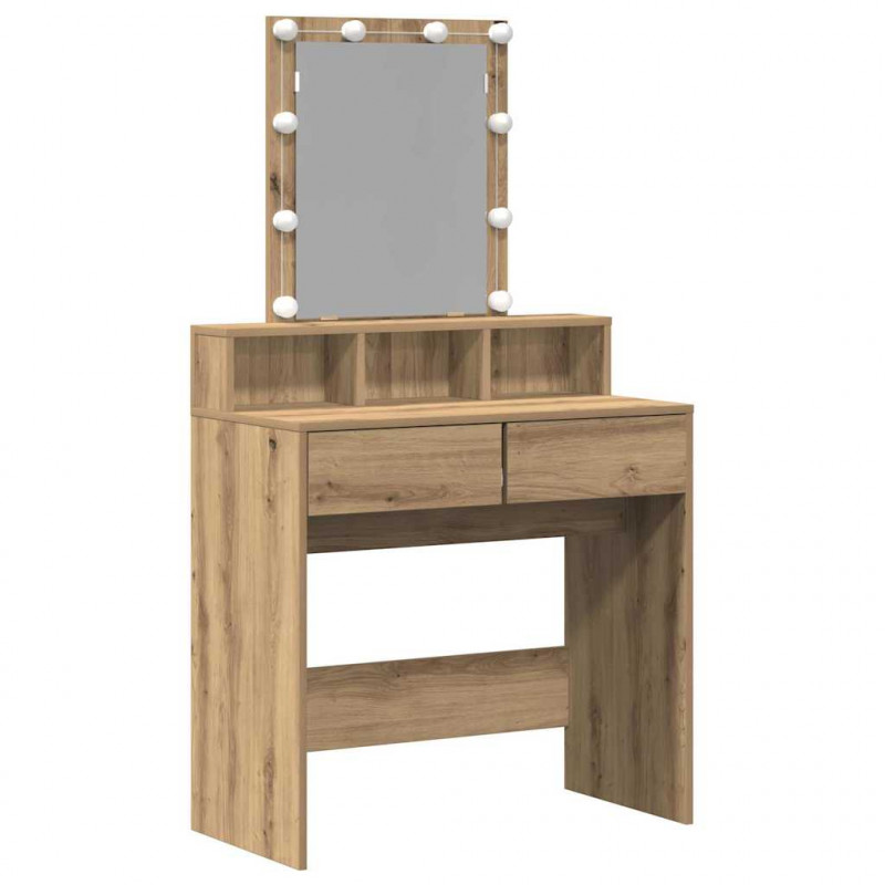 Toaletka dąb artisan 80 x 41 x 144.5 cm Materiał drewnopochodny