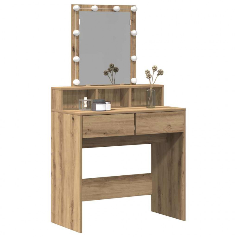 Toaletka dąb artisan 80 x 41 x 144.5 cm Materiał drewnopochodny