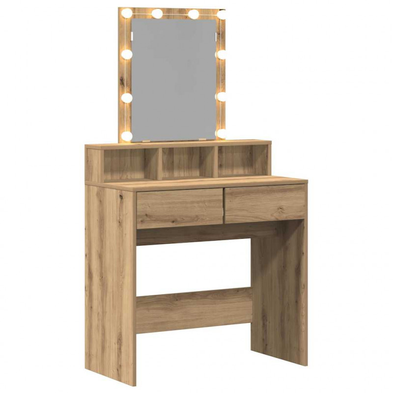 Toaletka dąb artisan 80 x 41 x 144.5 cm Materiał drewnopochodny