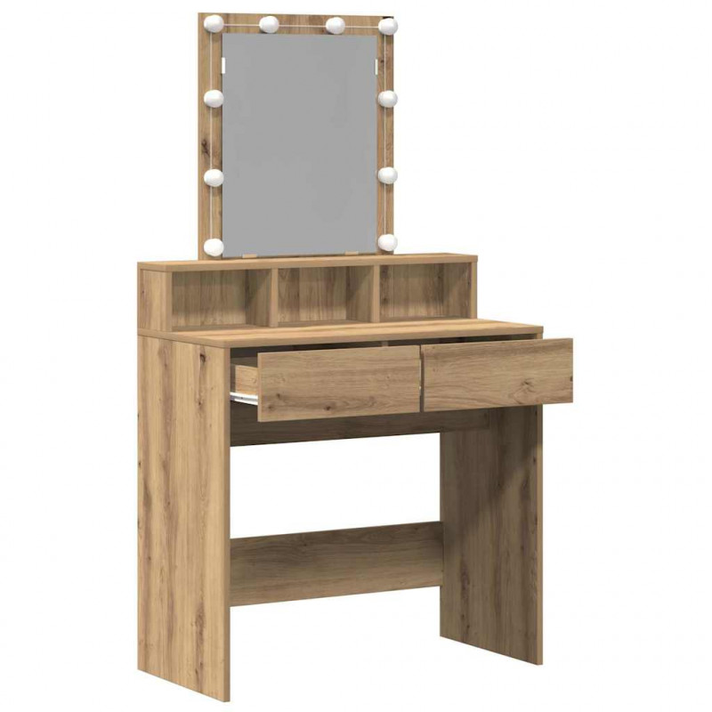 Toaletka dąb artisan 80 x 41 x 144.5 cm Materiał drewnopochodny