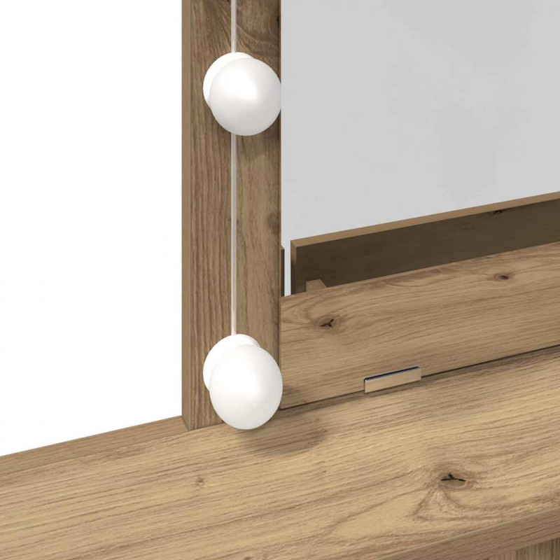 Toaletka dąb artisan 80 x 41 x 144.5 cm Materiał drewnopochodny