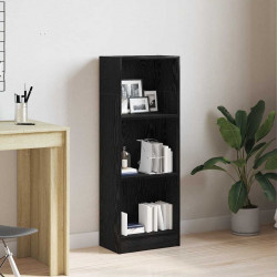 Regał biblioteczny Czarny Dąb 40x24x109 cm Drewno klejone
