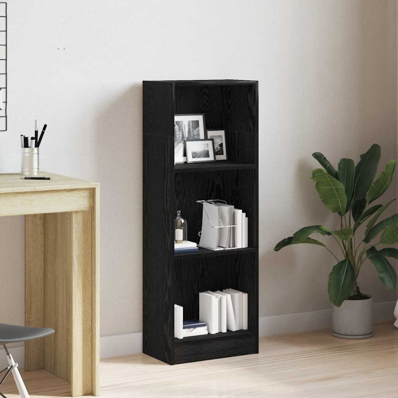 Regał biblioteczny Czarny Dąb 40x24x109 cm Drewno klejone