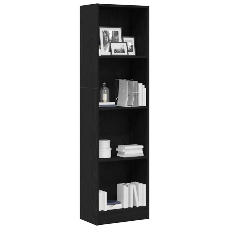 Regał biblioteczny Czarny Dąb 40x24x143 cm Drewno klejone