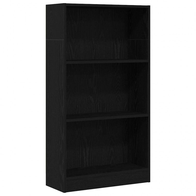 Regał biblioteczny Czarny Dąb 60x24x109 cm Drewno klejone