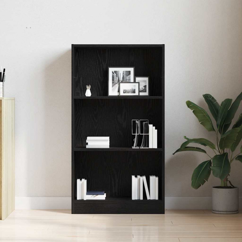 Regał biblioteczny Czarny Dąb 60x24x109 cm Drewno klejone