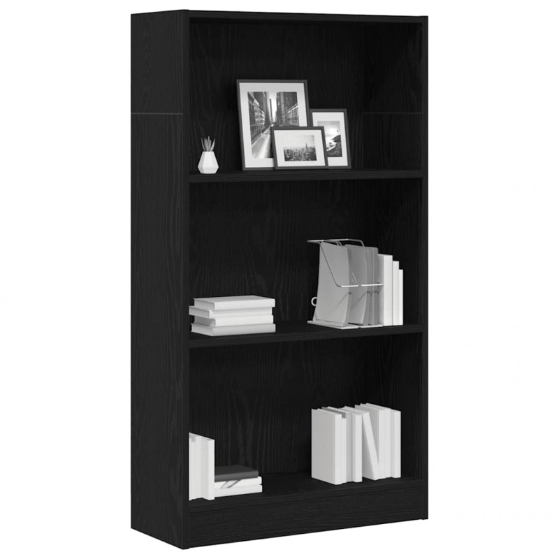 Regał biblioteczny Czarny Dąb 60x24x109 cm Drewno klejone