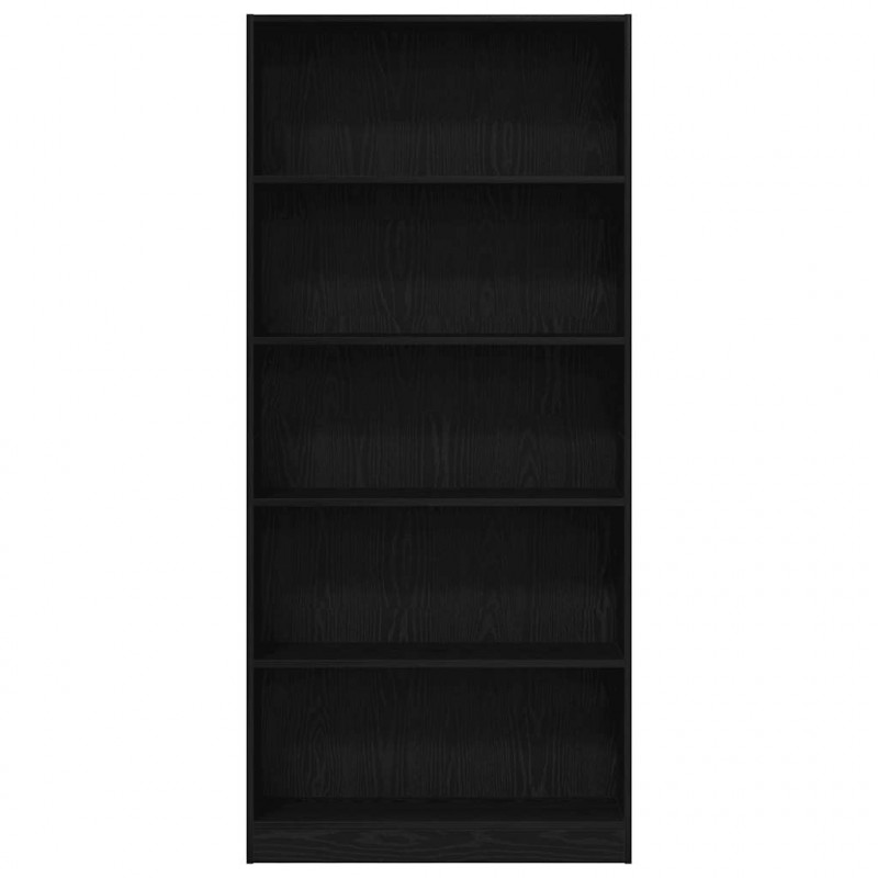 Regał biblioteczny Czarny Dąb 80x24x176 cm Drewno klejone