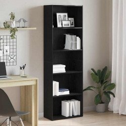 Regał biblioteczny Czarny Dąb 60x30x189 cm Drewno klejone