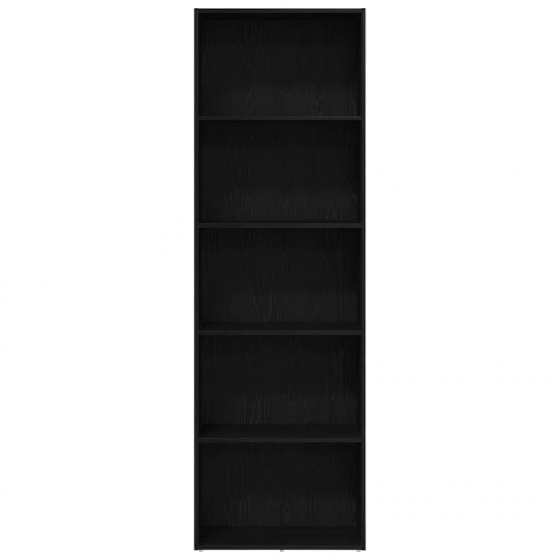 Regał biblioteczny Czarny Dąb 60x30x189 cm Drewno klejone