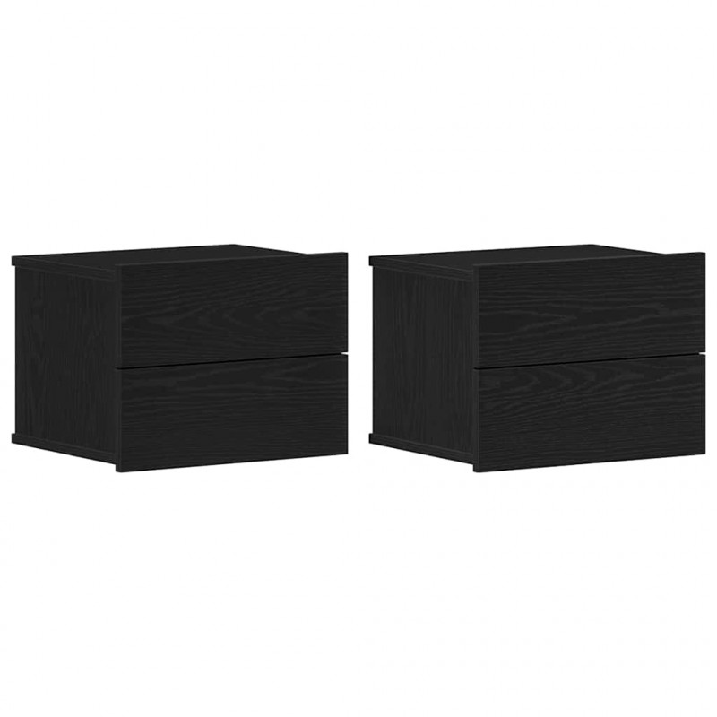 Szafka Nocna z szufladą 2 pcs Czarny Dąb 40 x 30 x 30 cm