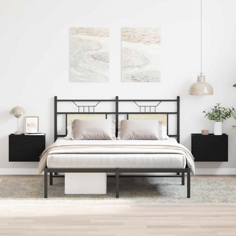 Szafka Nocna z szufladą 2 pcs Czarny Dąb 40 x 30 x 30 cm