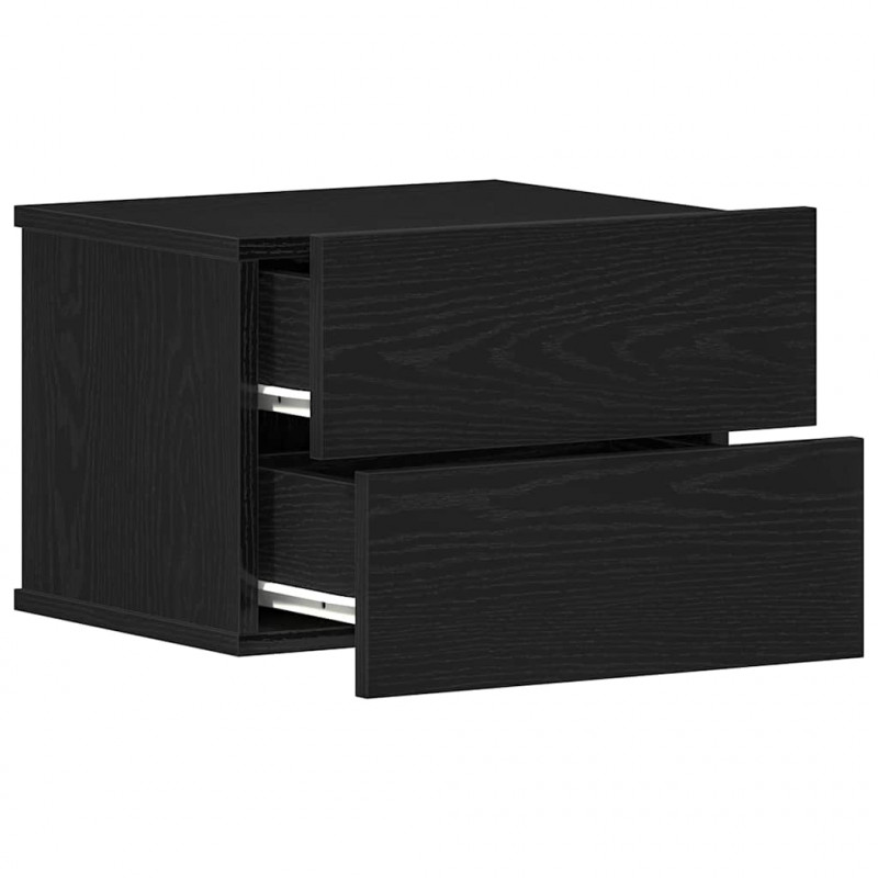 Szafka Nocna z szufladą 2 pcs Czarny Dąb 40 x 30 x 30 cm