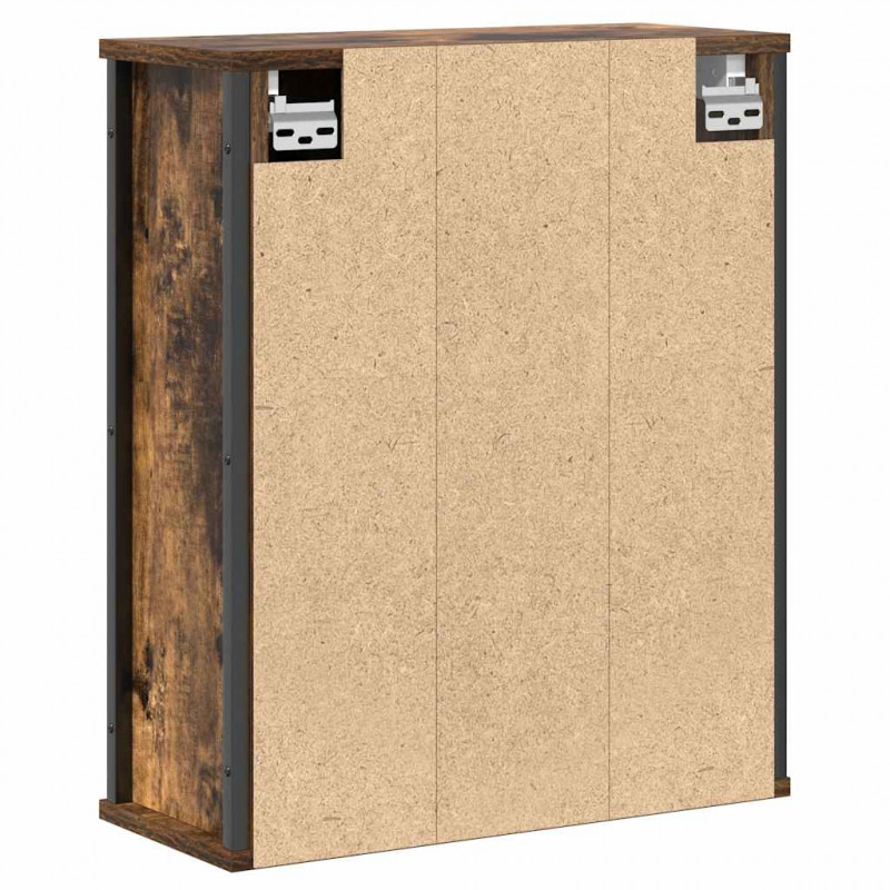 Szafka ścienna łazienkowa z lustrem, przydymiony dąb 50x21x60cm