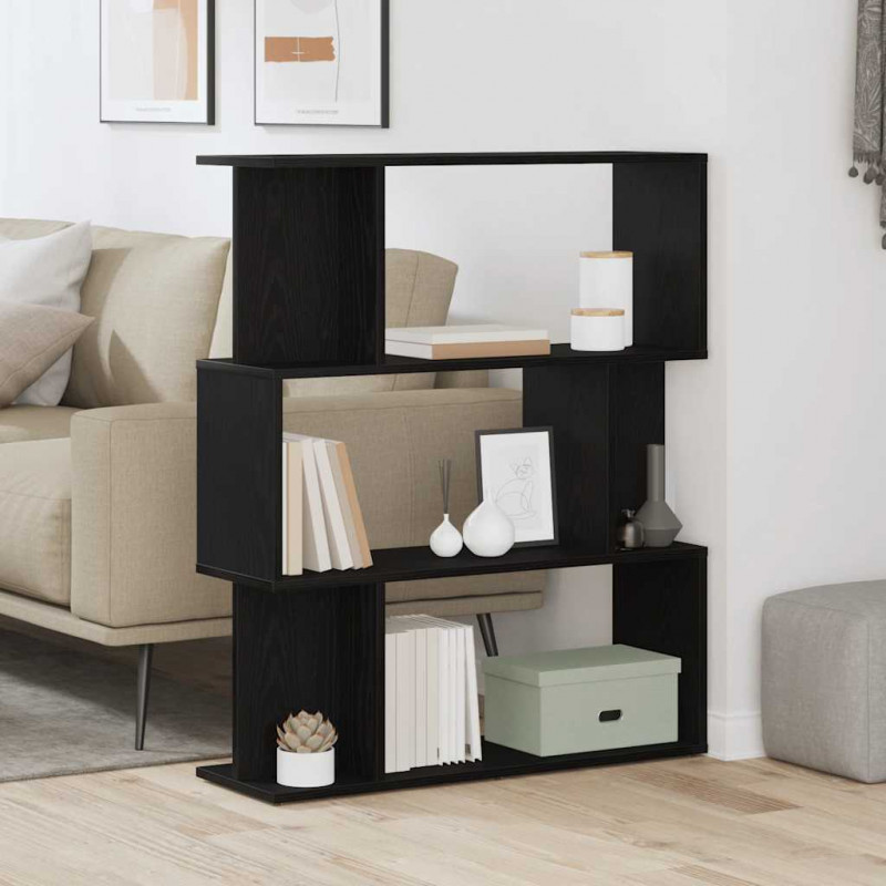 Regał biblioteczny Czarny Dąb 80x24x96 cm Drewno klejone