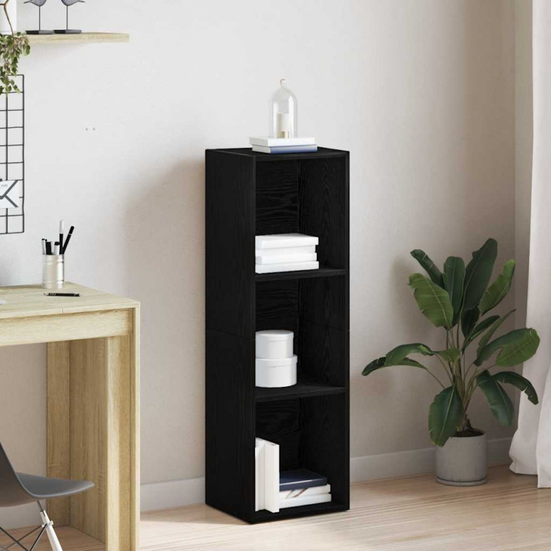 Regał biblioteczny Czarny Dąb 36x30x114 cm Drewno klejone