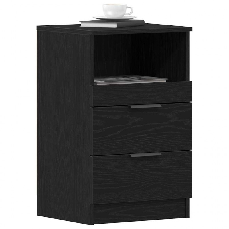 Szafka Nocna z szufladą 2 pcs Czarny Dąb 40 x 35 x 65 cm