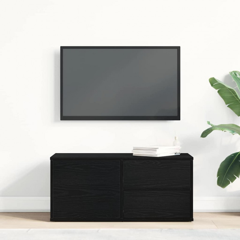 Szafka pod telewizor z szufladą Czarny Dąb 80 x 34 x 36 cm