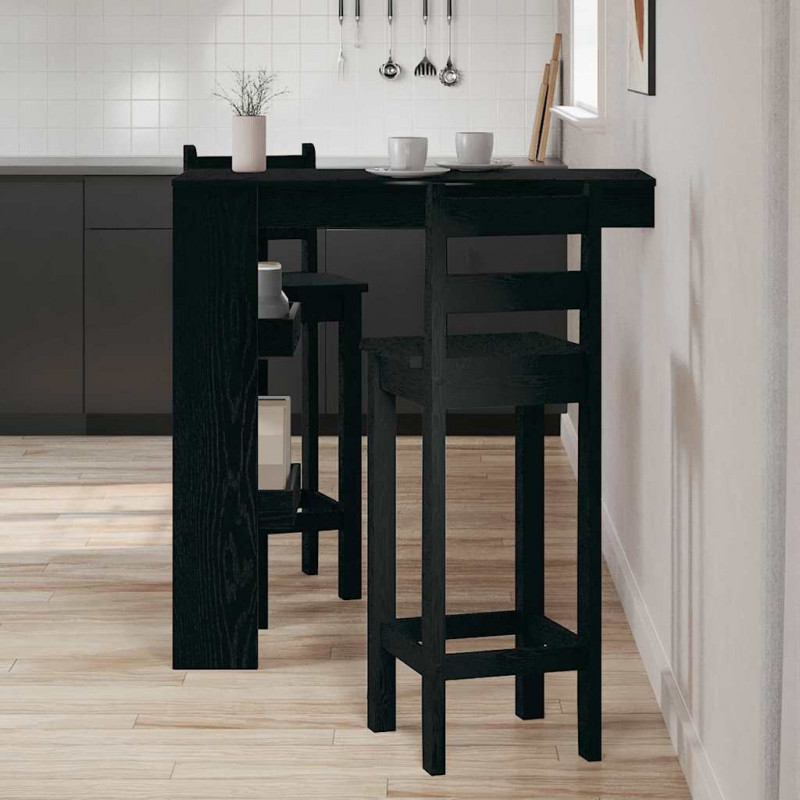 Stół Barowy Ścienny z półką Czarny Dąb 102 x 45 x 103,5 cm