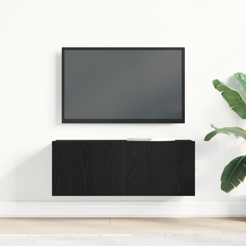 Szafka pod telewizor Czarny Dąb 80 x 30 x 30 cm