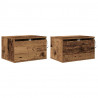 Ścienny stolik nocny 2 pcs Stare drewno Materiał drewnopochodny