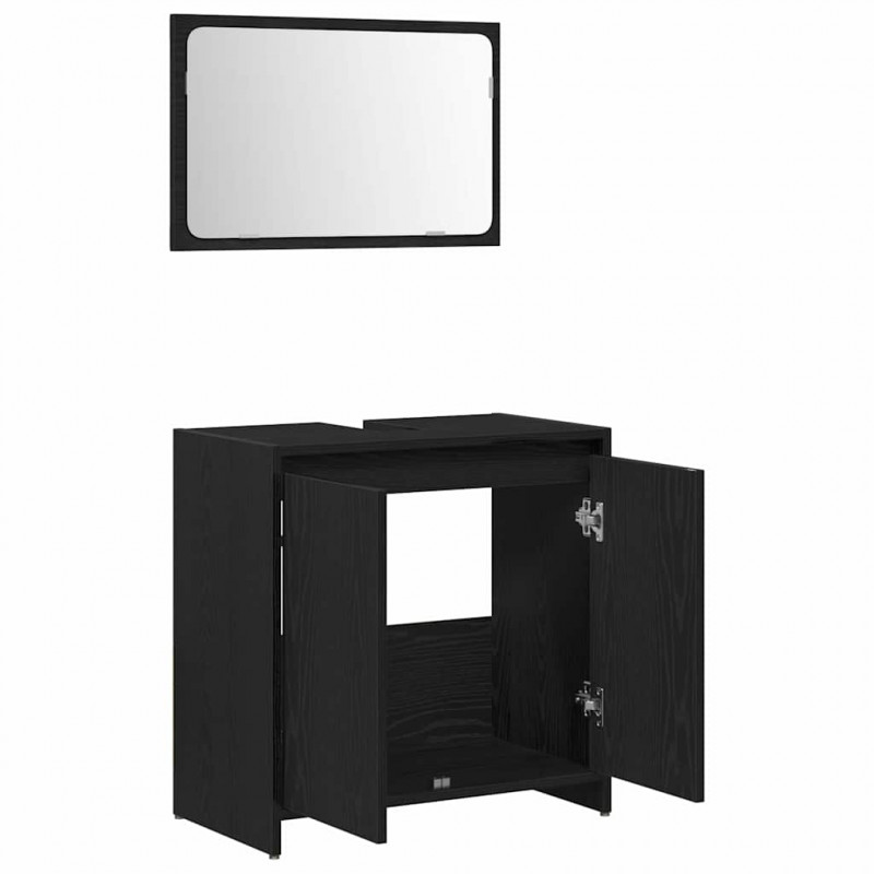 Szafka Łazienkowa z przechowywaniem Czarny Dąb 60 x 33 x 60 cm