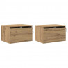 Ścienny stolik nocny 2 pcs Dąb rzemieślniczy 50 x 36 x 30 cm