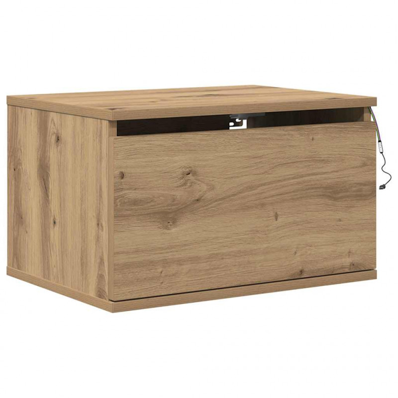 Ścienny stolik nocny 2 pcs Dąb rzemieślniczy 50 x 36 x 30 cm