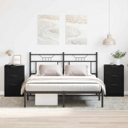 Szafka Nocna z szufladą 2 pcs Czarny Dąb 40 x 65 x 65 cm
