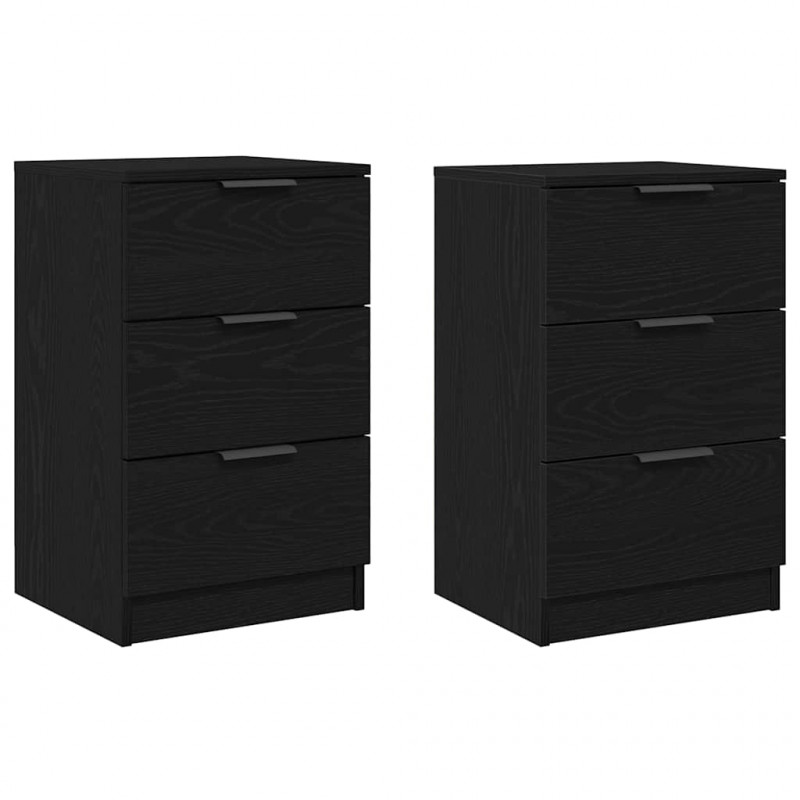 Szafka Nocna z szufladą 2 pcs Czarny Dąb 40 x 65 x 65 cm