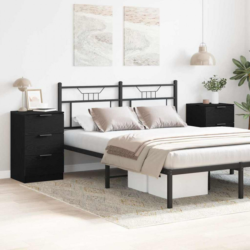 Szafka Nocna z szufladą 2 pcs Czarny Dąb 40 x 65 x 65 cm