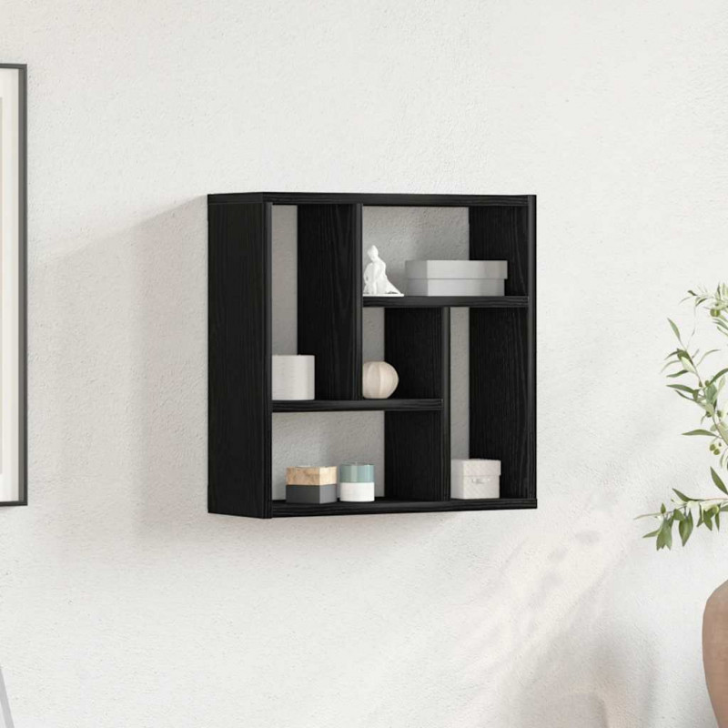 Półka ścienna, czarny dąb, 45x16x45 cm, materiał drewnopochodny