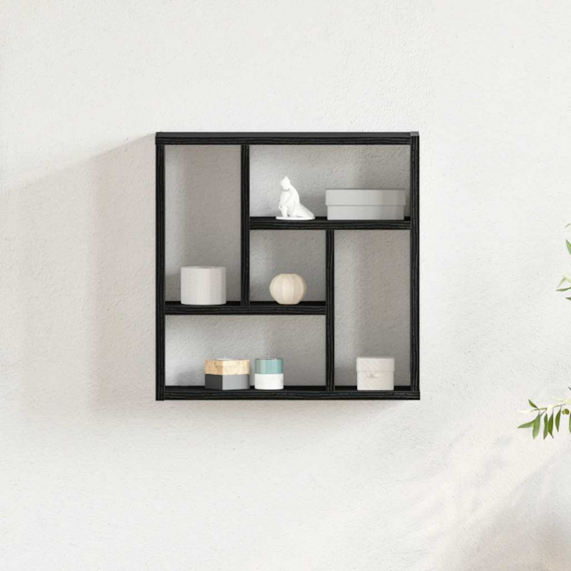 Półka ścienna, czarny dąb, 45x16x45 cm, materiał drewnopochodny