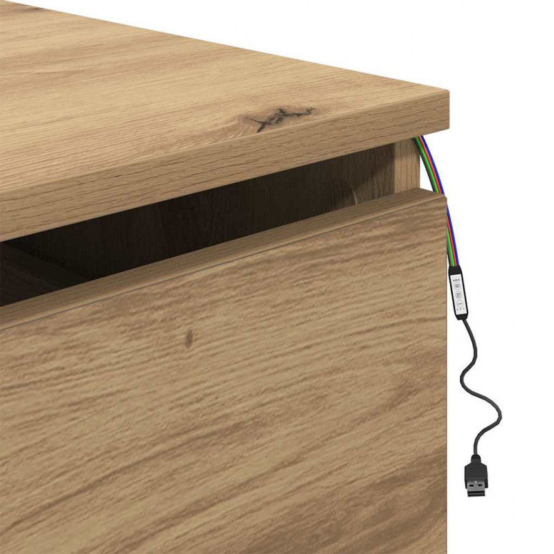 Ścienny stolik nocny 2 pcs Dąb rzemieślniczy 50 x 36 x 30 cm