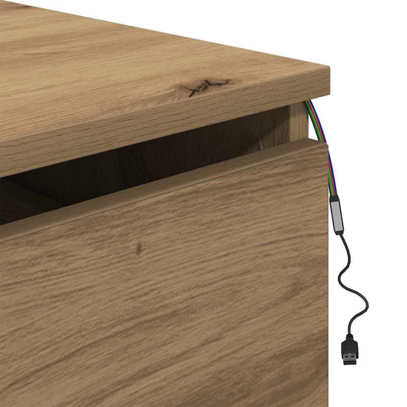 Ścienny stolik nocny 2 pcs Dąb rzemieślniczy 50 x 36 x 30 cm