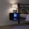 LED Ścienny Stolik Nocny z Czarny Materiał drewnopochodny