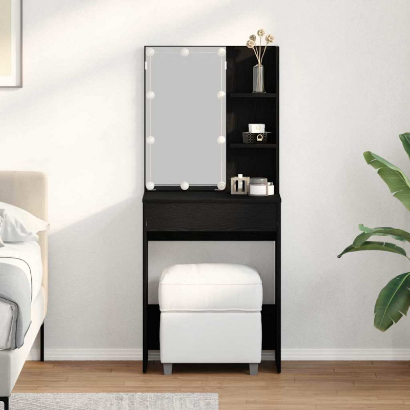 Toaletka Czarny Dąb 60 x 40 x 140 cm Materiał drewnopochodny