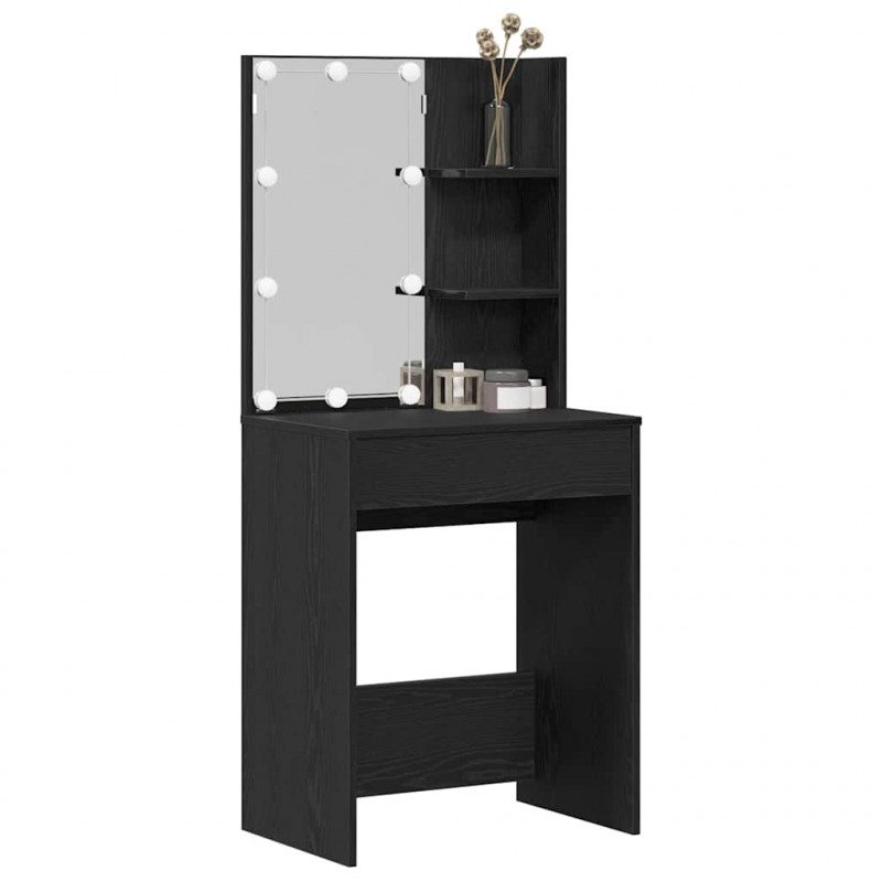Toaletka Czarny Dąb 60 x 40 x 140 cm Materiał drewnopochodny