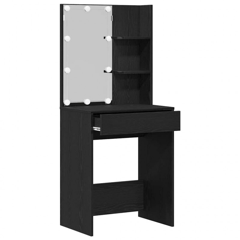 Toaletka Czarny Dąb 60 x 40 x 140 cm Materiał drewnopochodny