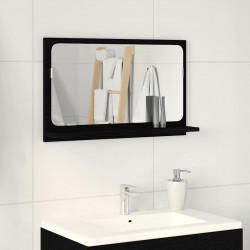 Półka z lustrem z półką Z lustrem Czarny Dąb 60 x 10,5 x 37 cm