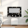 Szafka z lustrem Ze LED Lights Czarny Dąb 90 x 31,5 x 62 cm