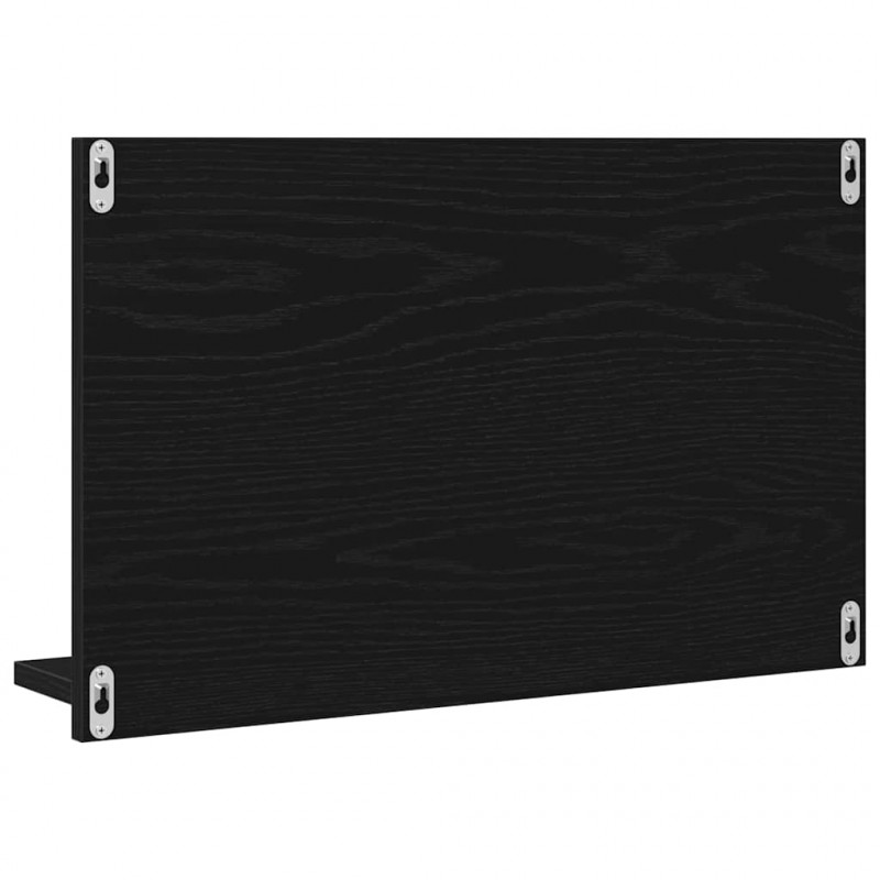 Półka z lustrem z półką Z lustrem Czarny Dąb 60 x 10,5 x 37 cm