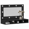 Szafka z lustrem Ze LED Lights Czarny Dąb 90 x 31,5 x 62 cm