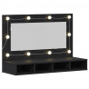 Szafka z lustrem Ze LED Lights Czarny Dąb 90 x 31,5 x 62 cm