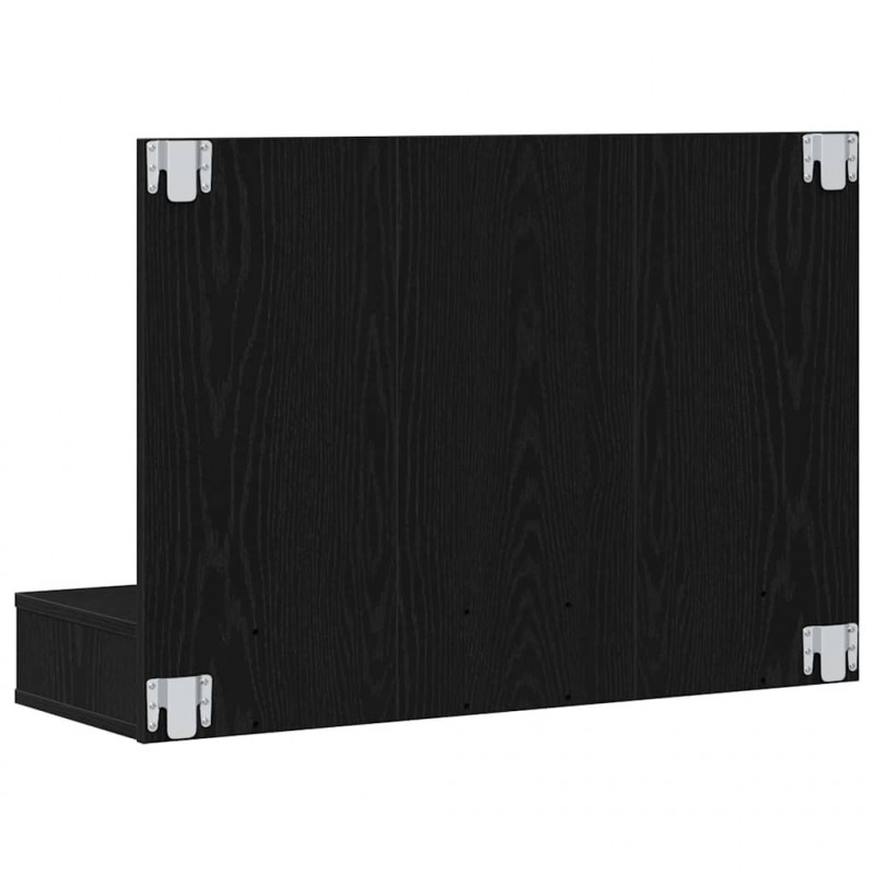 Szafka z lustrem Ze LED Lights Czarny Dąb 90 x 31,5 x 62 cm
