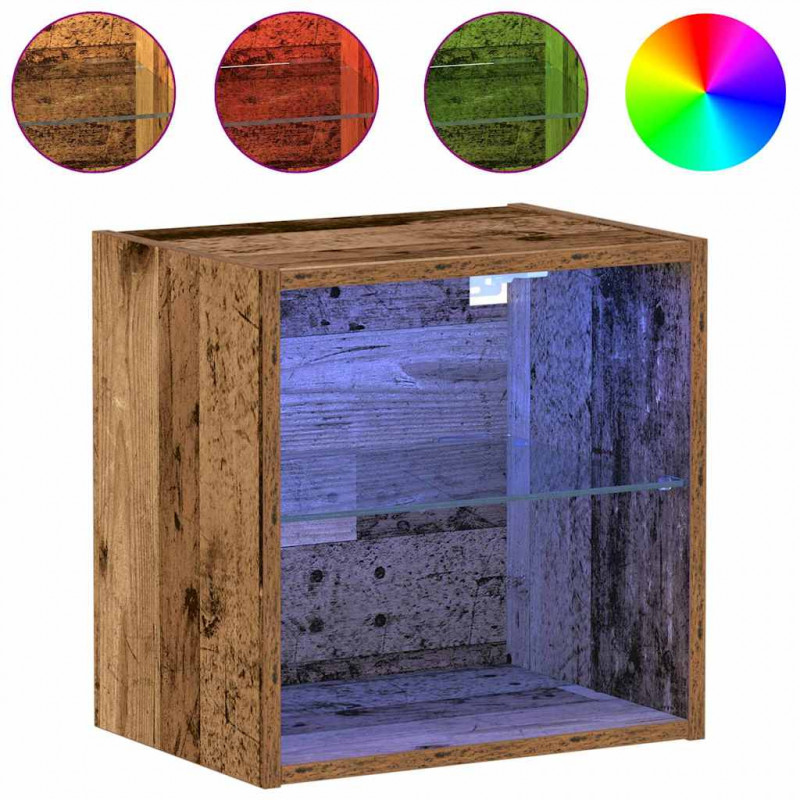 Półka wisząca z oświetleniem LED Brązowy 40 x 28,5 x 40 cm