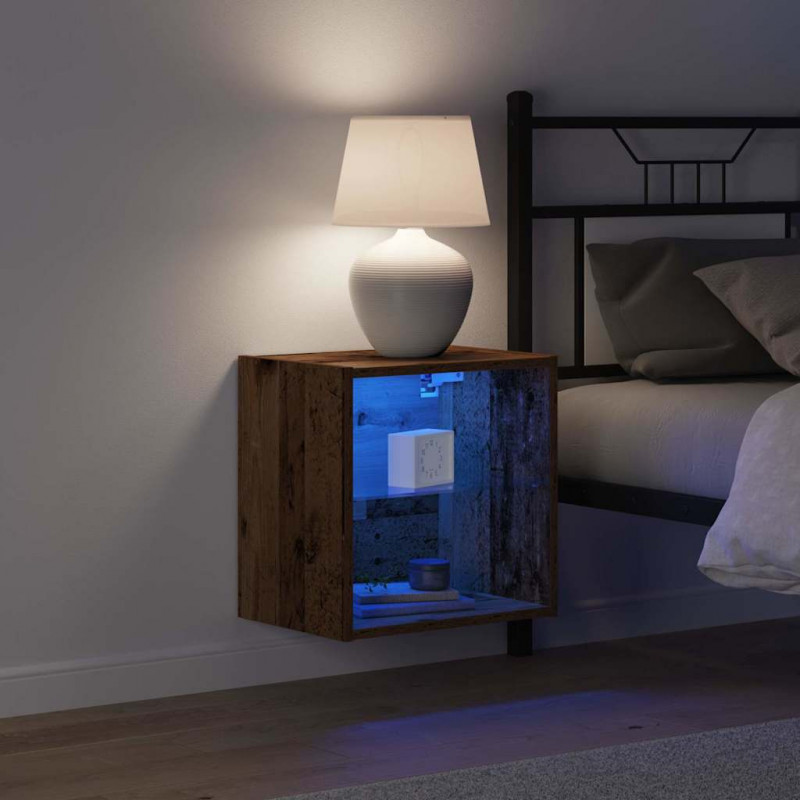Półka wisząca z oświetleniem LED Brązowy 40 x 28,5 x 40 cm
